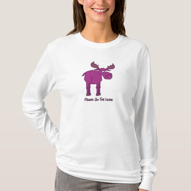 Camiseta Alces cor-de-rosa no fraco (Frente)