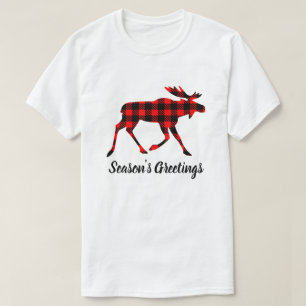 Camiseta Alces da xadrez do búfalo sua cor do fundo do