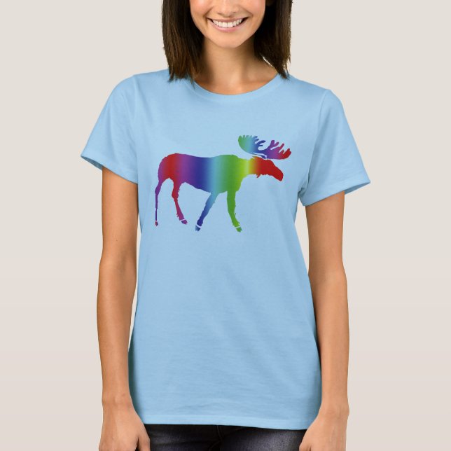 Camiseta Alces do arco-íris (Frente)