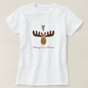 Camiseta Alces do beijo de Head_Mooseltoe_Merry dos alces