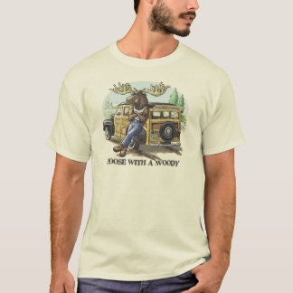 Camiseta Alces engraçados com um arborizado por estúdios de