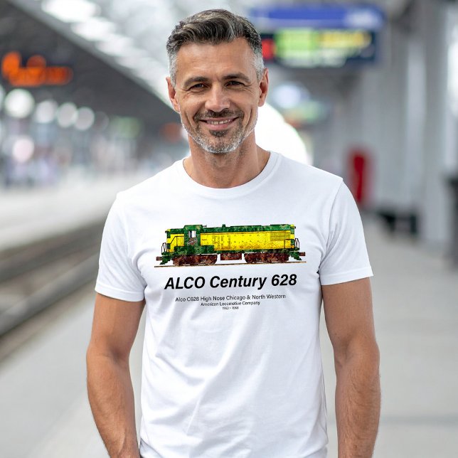 Camiseta Alco C-628 aka Alco Century 628 Locomotiva Diesel (Alco C-628 aka Alco Century 628 Diesel Locomotive. Mens Basic T-Shirt)