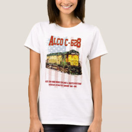 Camiseta Alco C-628 Locomotiva Diesel e bandeira americana