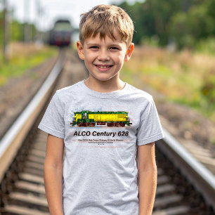 Camiseta Alco C-628 Locomotiva Diesel e bandeira americana