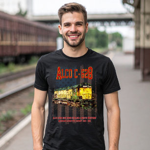 Camiseta Alco C-628 Locomotiva Diesel e bandeira americana