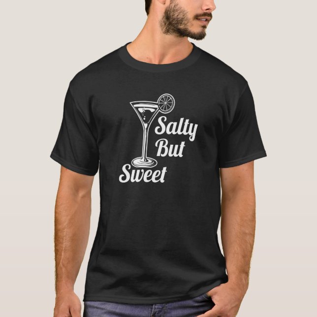 Camiseta Alcool Bartender Martini Margarita Salty Mas Sweet (Frente)