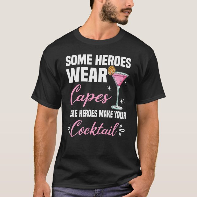 Camiseta Álcool coquetel Bartender Barkeeper (Frente)