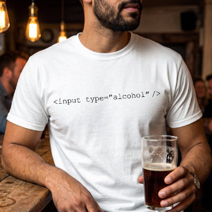 Camiseta Álcool da entrada do HTML