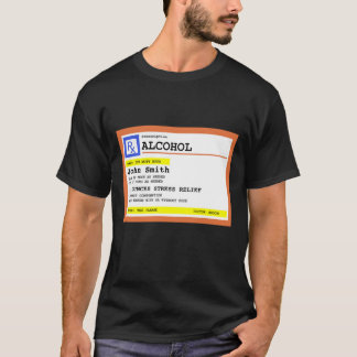 Camiseta Álcool de Prescrição Personalizado Humorístico