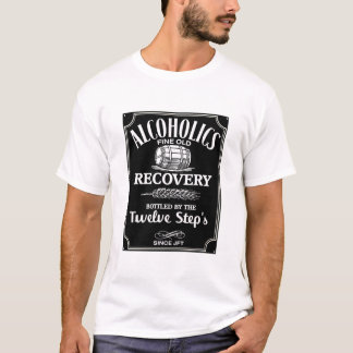 Camiseta Álcool Label Sobriety - 12 Step Addict Alcoólico