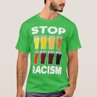 Camiseta Álcool Pára Racismo Cerveja Alcoólica Homens Mulhe