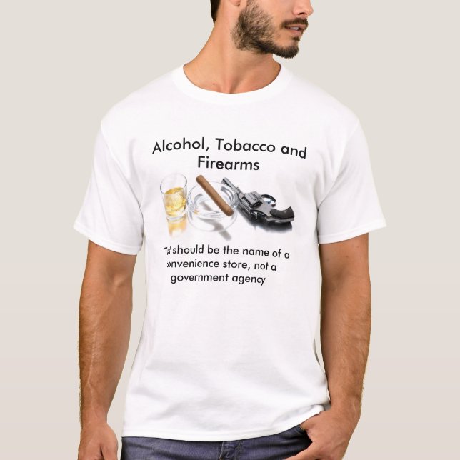 Camiseta Álcool, tabaco e armas de fogo (Frente)