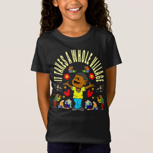 Camiseta Aldeia africana cria criança negra (Frente)
