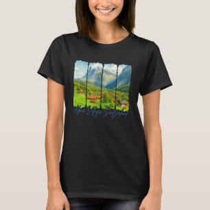 Camiseta Aldeia Alpina Suíça Viajando Amante da Natureza