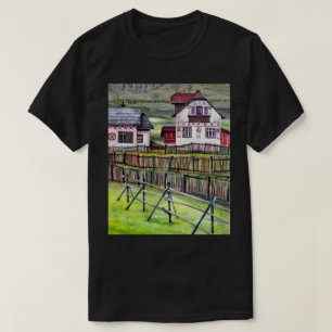 Camiseta Aldeia da Transilvânia, Pintura de Paisagem Romena