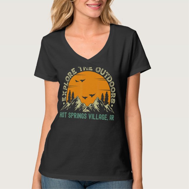 Camiseta Aldeia de Primaveras Quentes Arkansas Explora O Ex (Frente)