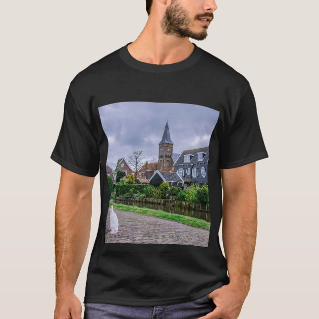 Camiseta Aldeia tradicional de pesca Marken nos Países Baix (Frente)