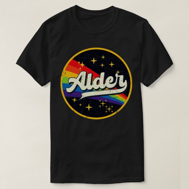 Camiseta Alder Rainbow In Space Vintage GrungeStyle (Frente do Design)