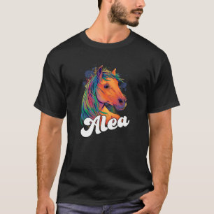 Camiseta ALEA Adorable Girl name com lindo Cavalo