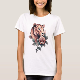 Camiseta Alegada por Beleza: Lioness and Rosa Tee
