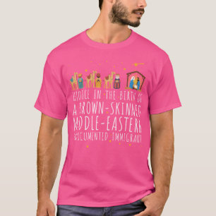 Camiseta Alegra-Se Com O Nascimento De Um Natal Castanho Co
