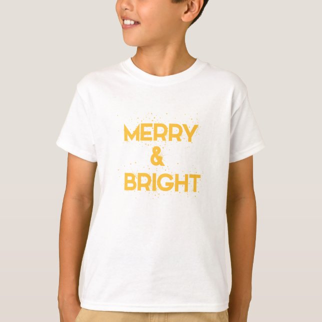 Camiseta Alegre & Brilhante com flocos de neve (Frente)