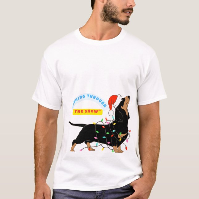 Camiseta Alegre Correndo Através da Neve de Natal"_ (Frente)