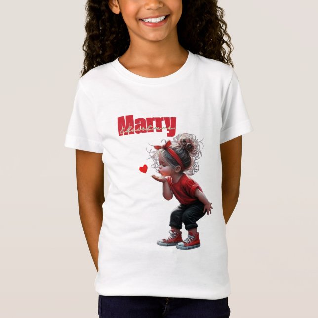 Camiseta Alegre Design de Celebração de Natal (Frente)