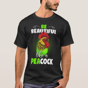 Camiseta Alegre Frango Como Um Pavão Amendoim