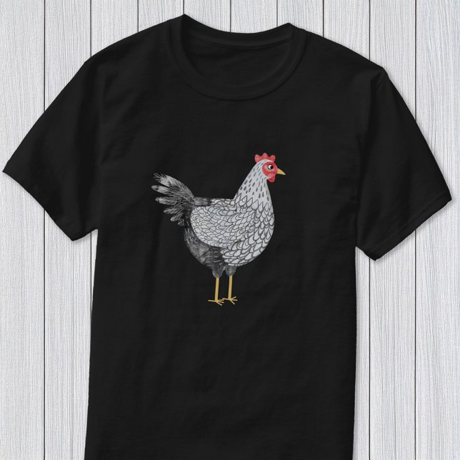 Camiseta Alegre Frango Wyandotte Aquarela Aves (Fun Wyandotte chicken shirt for poultry and bird lovers)