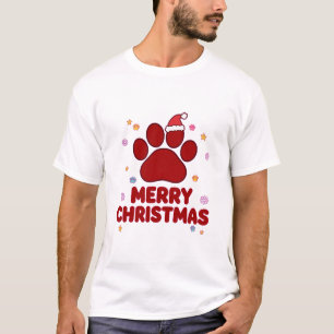 Camiseta Alegre Natal Pet Lovers Cute Pata de Anim