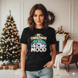 Camiseta Alegre Pinguim Festivo Preto de Natal Igloo
