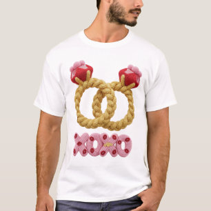 Camiseta Alegres alianças de casamento de tricô e design de