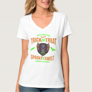 Camiseta Alegres Assombrações Morcegos de Halloween para