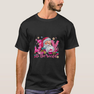 Camiseta Alegria Ao Feriado De Natal Dos Papais noeis Rosa