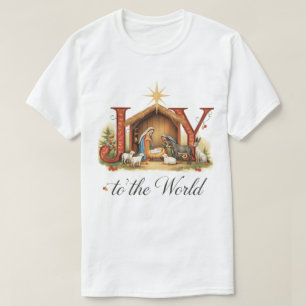 Camiseta Alegria Cristã de Natal ao Mundo: A História Seja