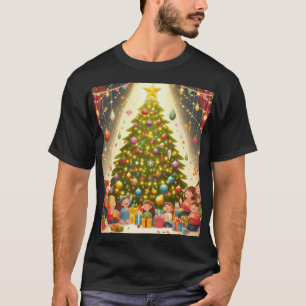 Camiseta Alegria de Árvore de Natal Festiva