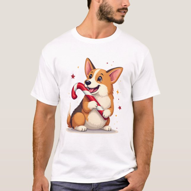 Camiseta Alegria de Cane de Açúcar do Corgi (Frente)