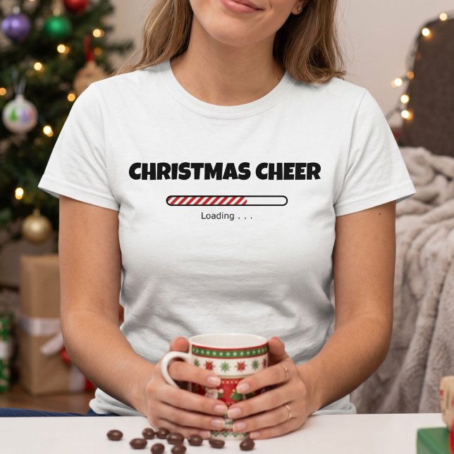Camiseta Alegria de Natal Carregando - Cana de Açúcar de Na (Criador carregado)