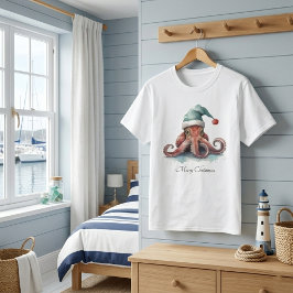 Camiseta Alegria de Natal de Octopus, personalizada