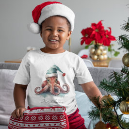 Camiseta Alegria de Natal de Octopus, personalizada