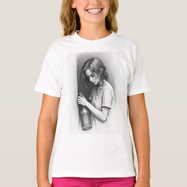 Camiseta "Alegria Desbotada: A História da Felicidade 🍾 Pe (Frente)