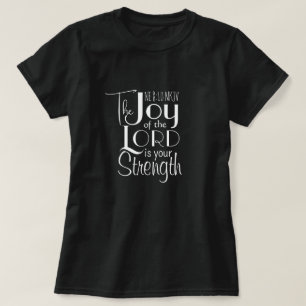 Camiseta Alegria do Senhor Versículo Bíblico Cristão Fofo P
