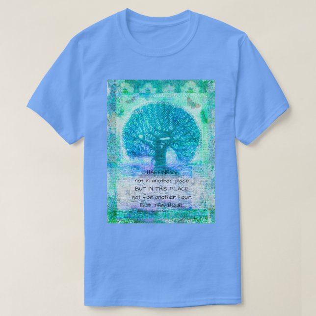 Camiseta Alegria inspiradora citação de Walt Whitman (Frente do Design)