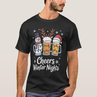 Camiseta Alegria Noites de Inverno Cervejas Boneco de Neve
