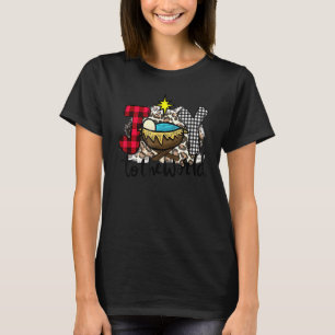 Camiseta Alegria Para O Mundo Bebê Jesus No Presépio Natal