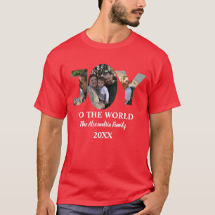 Camiseta Alegria personalizada de três imagens de colagem p