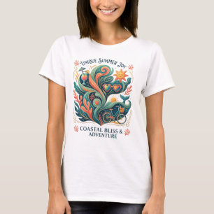 Camiseta Alegria Única de Verão - Bênção Colorida da Costa 