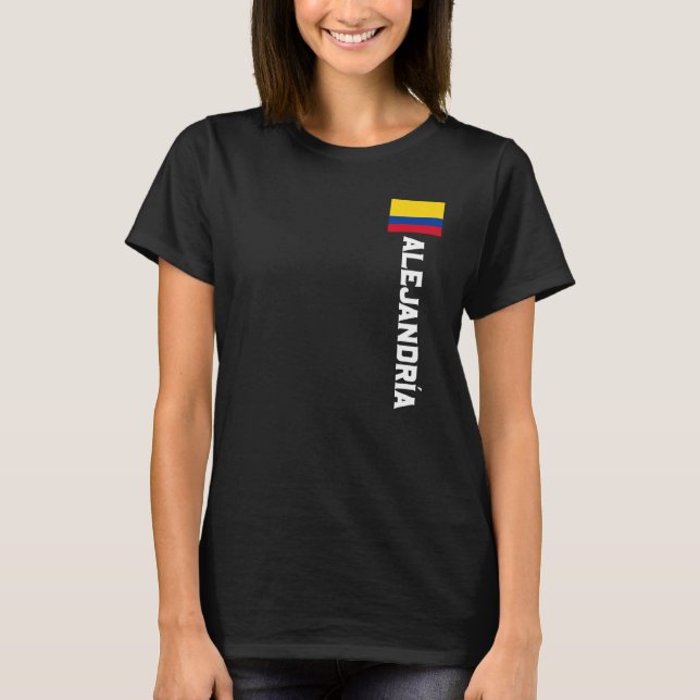 Camiseta Alejandría Colombia Para Homens Colombianos Crianç (Frente)
