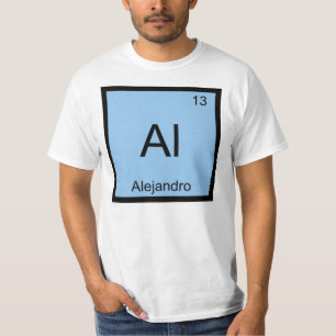Camiseta Alejandro Nome Química Elemento Tabela Periódica